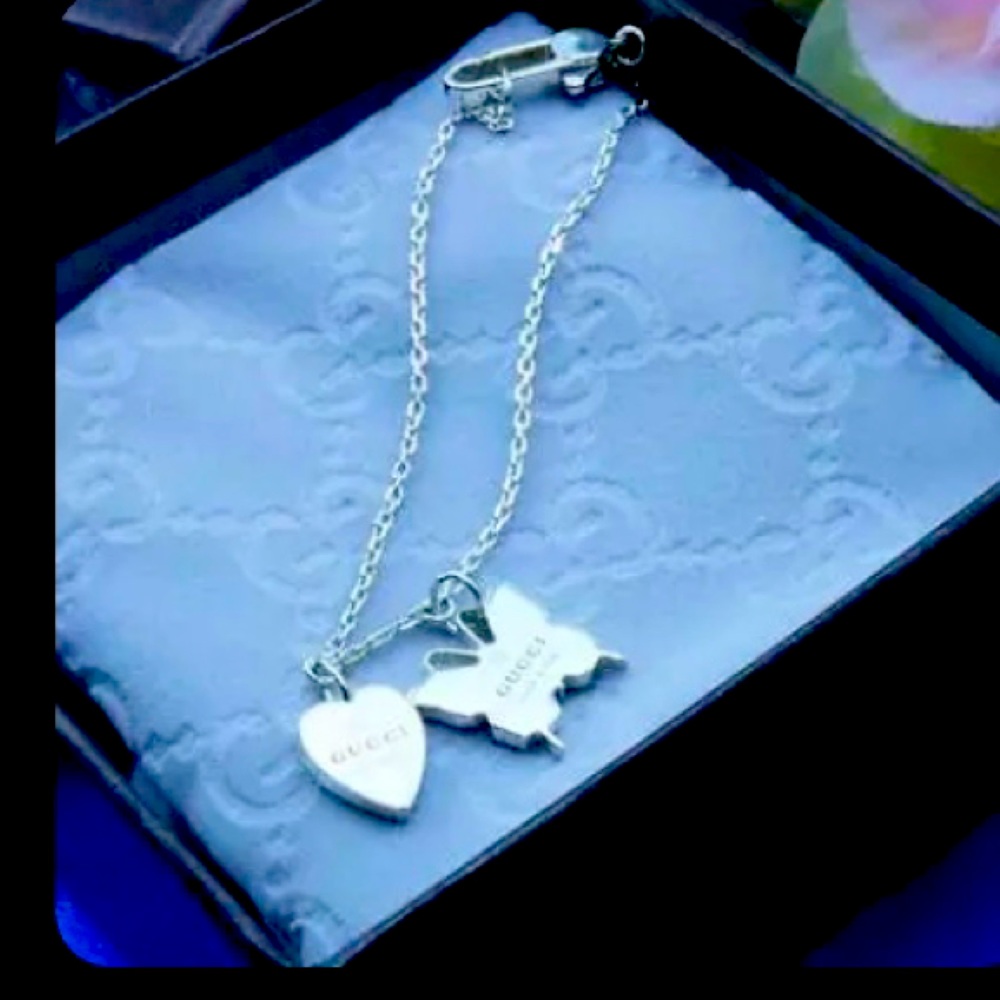 Gucci butterfly and heart bracelet